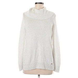 Michael Kors Turtleneck Sweater Knit Sequined in Off-White Size L New w/Tag